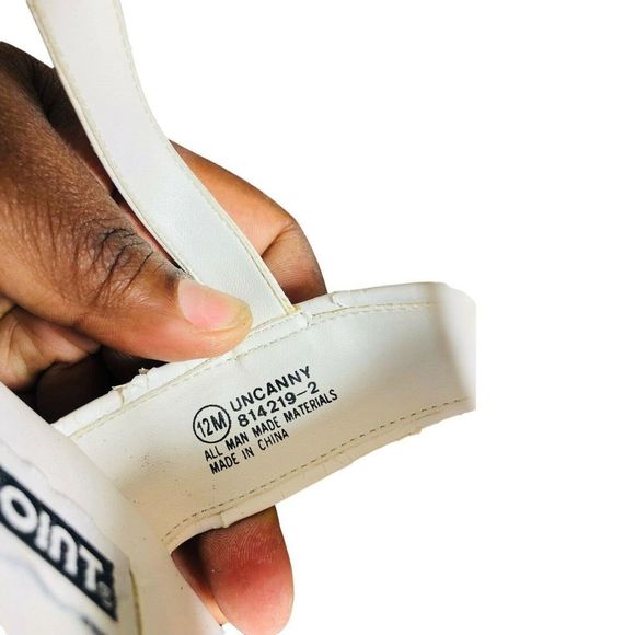 Women's flash point sz 12 "UNCANNY" white sequin square toe chunky sandals - Picture 7 of 8